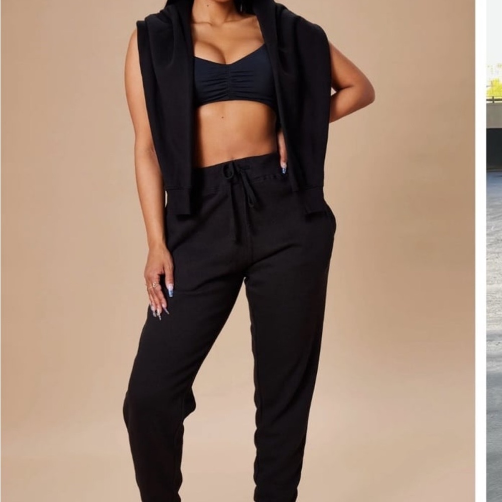 Fashion Nova Jet Black Track Pants